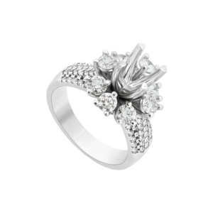 Vỏ nhẫn Kim cương Vàng trắng 18K PNJ 00DDW002747